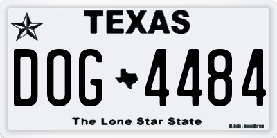 TX license plate DOG4484