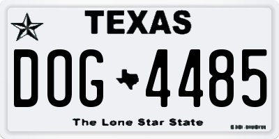 TX license plate DOG4485
