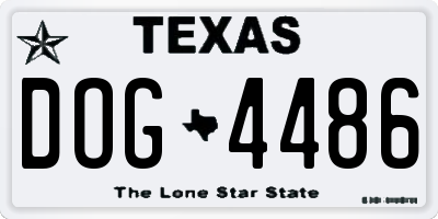 TX license plate DOG4486