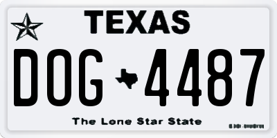 TX license plate DOG4487