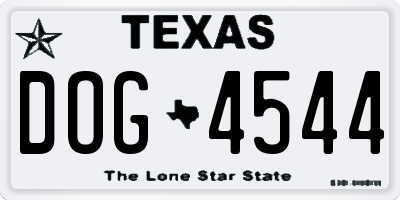 TX license plate DOG4544