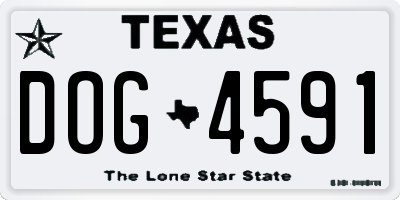 TX license plate DOG4591