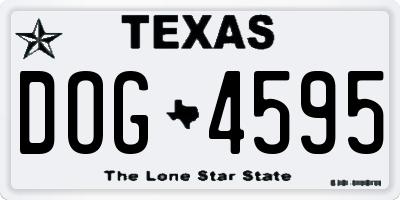 TX license plate DOG4595