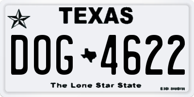 TX license plate DOG4622
