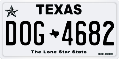 TX license plate DOG4682