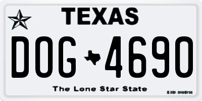 TX license plate DOG4690