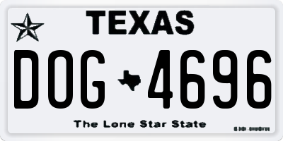 TX license plate DOG4696