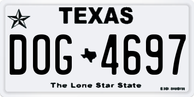 TX license plate DOG4697