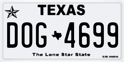 TX license plate DOG4699