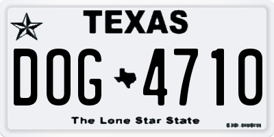 TX license plate DOG4710