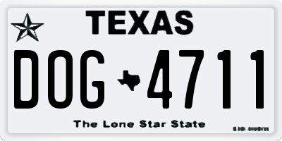 TX license plate DOG4711