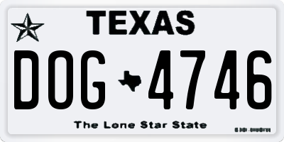 TX license plate DOG4746