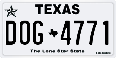 TX license plate DOG4771