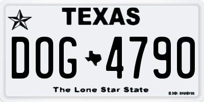 TX license plate DOG4790