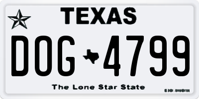 TX license plate DOG4799