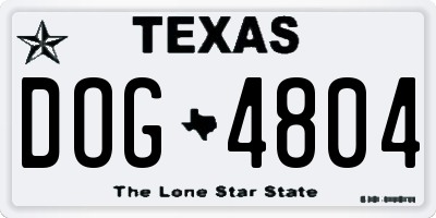 TX license plate DOG4804
