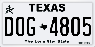 TX license plate DOG4805