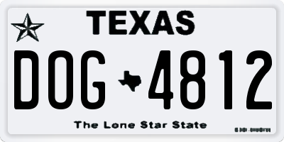 TX license plate DOG4812