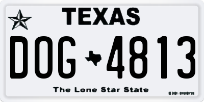 TX license plate DOG4813