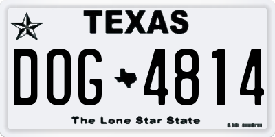 TX license plate DOG4814