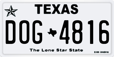 TX license plate DOG4816