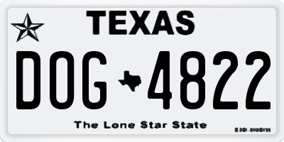 TX license plate DOG4822