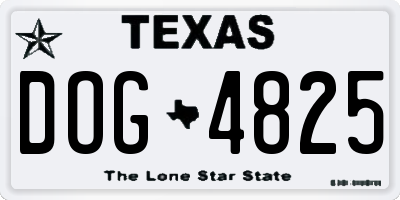 TX license plate DOG4825