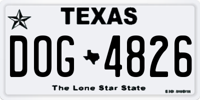 TX license plate DOG4826