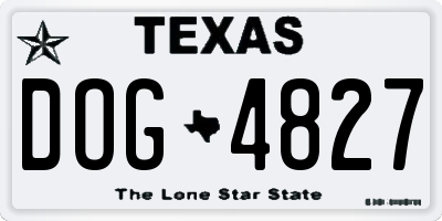 TX license plate DOG4827