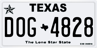 TX license plate DOG4828