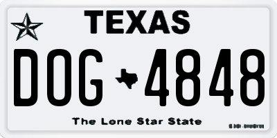 TX license plate DOG4848