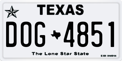 TX license plate DOG4851