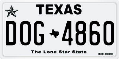 TX license plate DOG4860