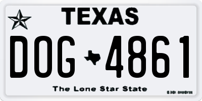 TX license plate DOG4861