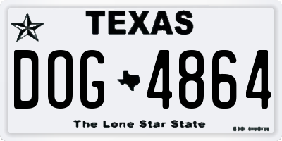 TX license plate DOG4864