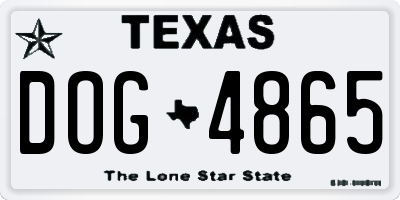 TX license plate DOG4865
