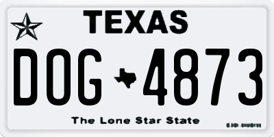 TX license plate DOG4873