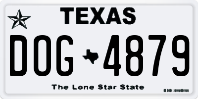 TX license plate DOG4879