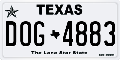 TX license plate DOG4883