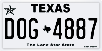 TX license plate DOG4887