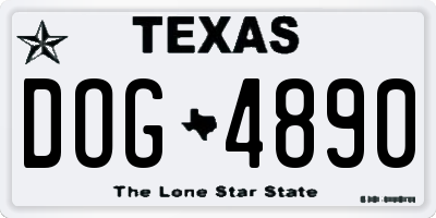 TX license plate DOG4890
