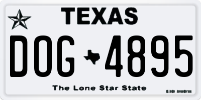 TX license plate DOG4895