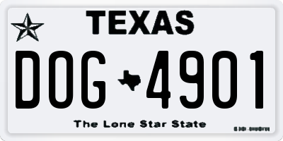 TX license plate DOG4901