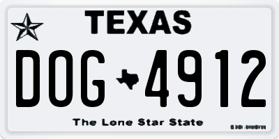 TX license plate DOG4912