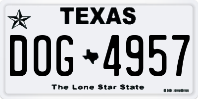 TX license plate DOG4957
