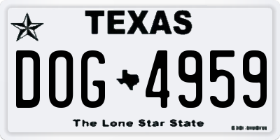 TX license plate DOG4959