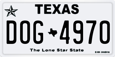 TX license plate DOG4970