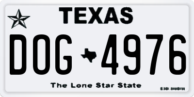 TX license plate DOG4976