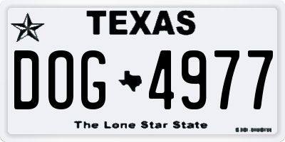TX license plate DOG4977