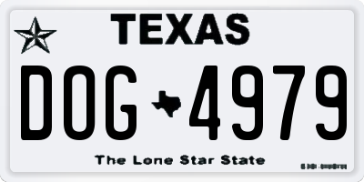 TX license plate DOG4979